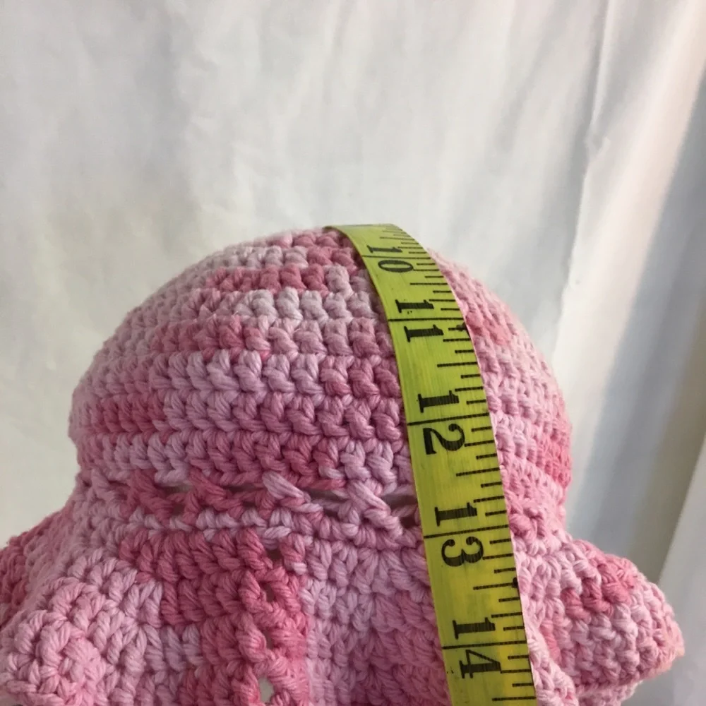 Hat-Pink Sun Hat Crochet Child’s Handmade New